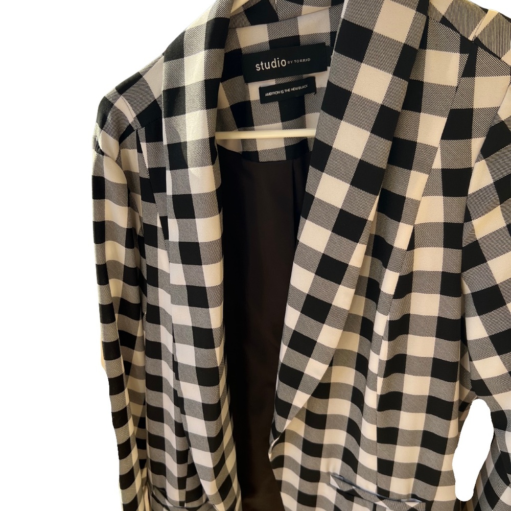 Black and White Plaid Blazer